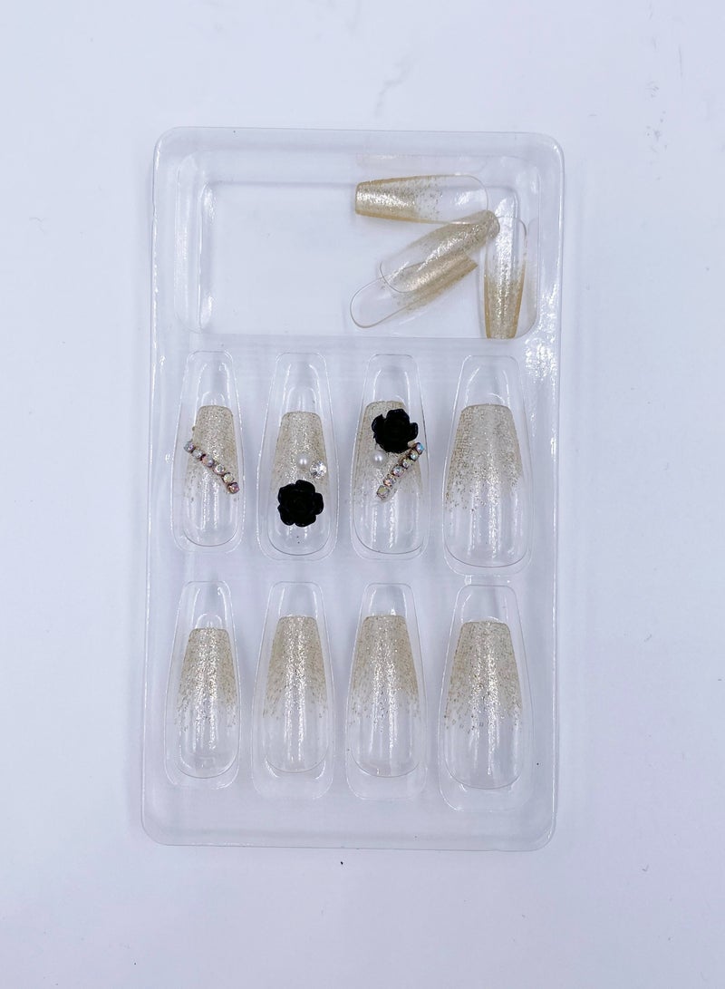 ١٠ حزم من الأظافر الملصقة الجميلة والقابلة للارتداء بمظهر طبيعي وتصاميم مختلفة مع لاصق للأظافر   You - Image 3