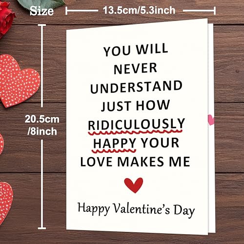 Smithtuy Valentines Day Card,Valentines Day Cards Gifts for Him Her,Valentines Day Card for Husband Wife Boyfriend Girlfriend Fiance Fiancee Couples Men Women - Image 3