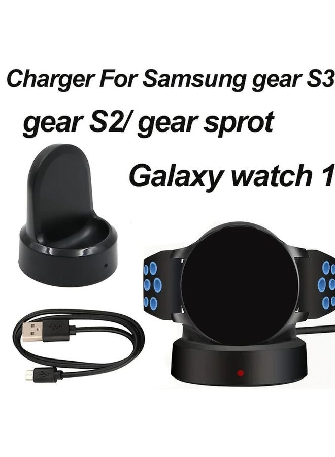 Black Magnetic Charging Dock For Samsung Gear S3 S2 Galaxy Watch 1 Fast Charger - Image 2