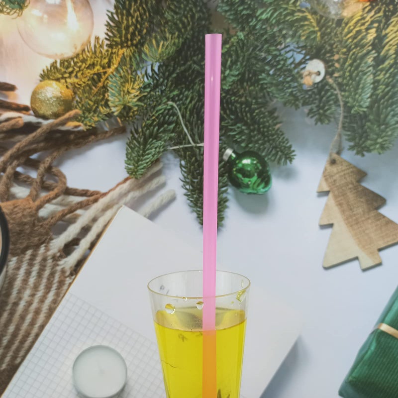YAOSHENG 200PCS 10.2 Inches Disposable Decorative Pink Plastic Straws for Birthday Wedding Cocktail Party Supplies (0.23 * 10.2inch) (Pink) - Image 3