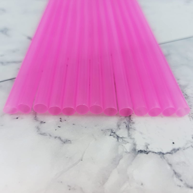 YAOSHENG 200PCS 10.2 Inches Disposable Decorative Pink Plastic Straws for Birthday Wedding Cocktail Party Supplies (0.23 * 10.2inch) (Pink) - Image 5