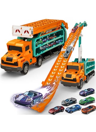 Transport Truck Car Toys for Kids Carrier Truck Race Toy with Foldable Racing Track and 6 Die-Cast Metal Pull Back Cars,for Toddler Boys Girls. 3/4/5/6/7/8 Years Old Boys - pzsku/ZCC37C1C81A0DE56D6F6BZ/45/1749687739/494b51c5-3f57-4519-b8df-210e89158475