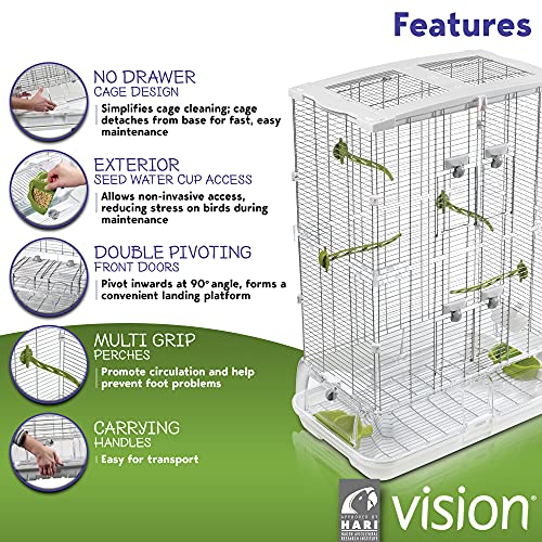 Vision M02 Wire Bird Cage, Bird Home for Parakeets, Finches and Canaries, Tall Medium - Image 2