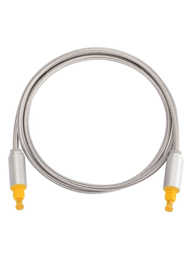 BURAQ EMK 1m OD4.0mm Gold Plated Metal Head Woven Line Toslink Male to Male Digital Optical Audio Cable(Silver)  - Image 3