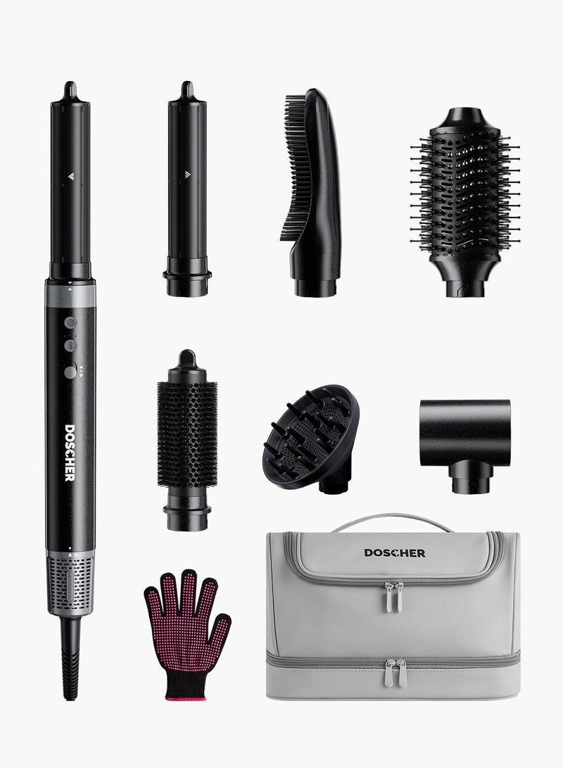 DOSCHER 7-in-1 Hair Dryer & Styler, 1400W High-Speed Hot Air Brush with Comb & Curling Attachments, 110,000 RPM  Motor for Women Hair Types - Image 1