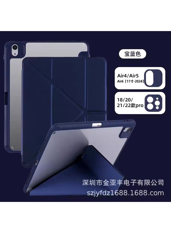 Cat - Cot CAT-COT Smart Case for iPad Air 11 (2024) / Air 4 / Air 5 / Air 6 / Air 7 ) – TPU+PC Flip Cover with Magnetic Closure, Card Slots & Auto Wake/Sleep, 8 Fold (Navy Blue) - Image 1