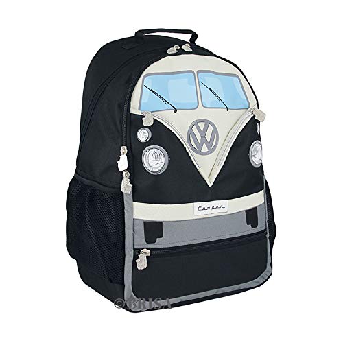 BRISA VW Collection - Volkswagen Hiking Laptop University Backpack in T1 Bus Campervan Design (30 L/7.9 gal/Large/Black) - Image 3