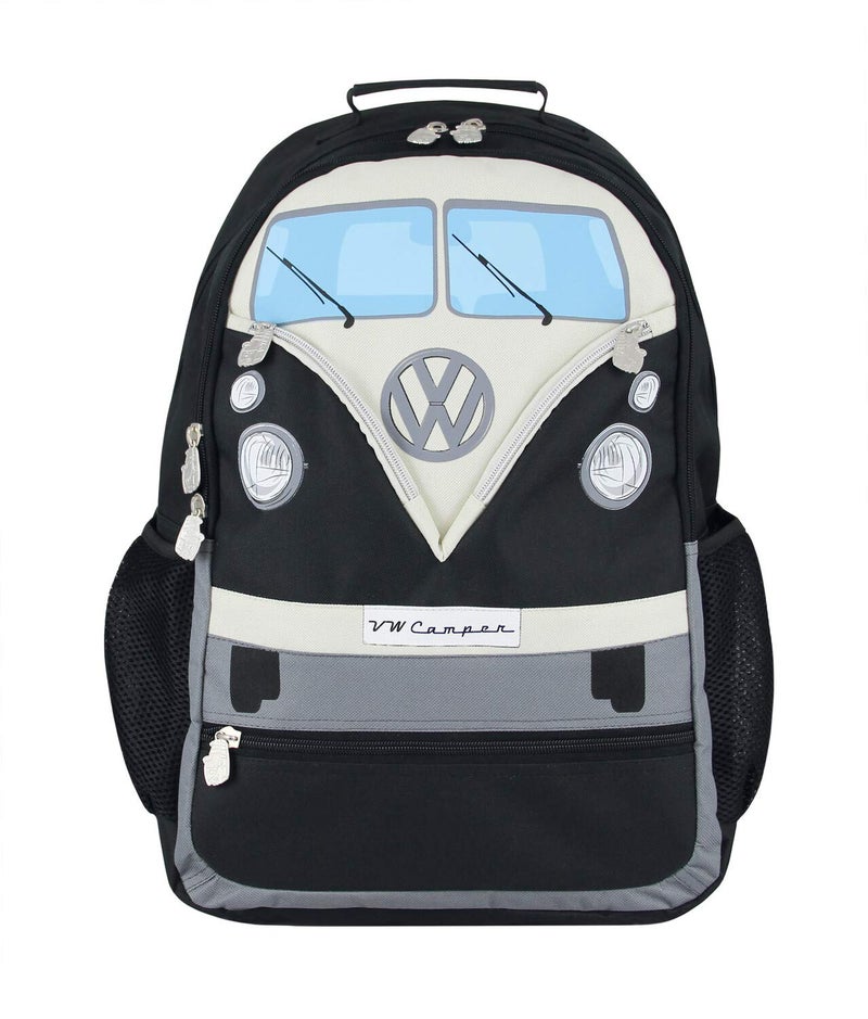 BRISA VW Collection - Volkswagen Hiking Laptop University Backpack in T1 Bus Campervan Design (30 L/7.9 gal/Large/Black) - Image 1