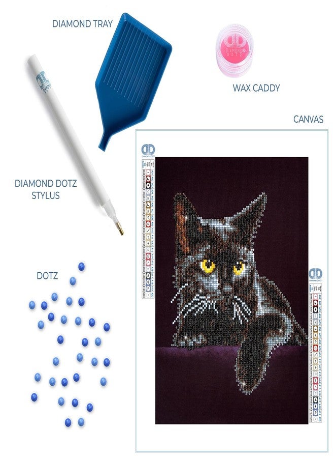 DIAMOND DOTZ Kits - Midnight Cat, Partial Drill, Round Dotz, Diamond Painting Kits, Diamond Art Kits for Adults, Gem Art, Diamond Art, Kits, 14"x11" - Image 5