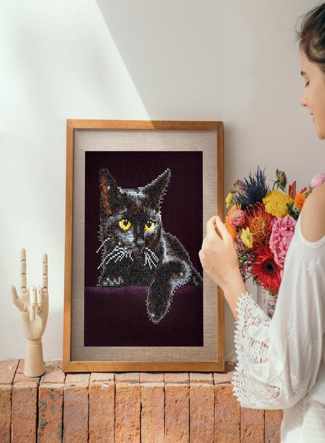 DIAMOND DOTZ Kits - Midnight Cat, Partial Drill, Round Dotz, Diamond Painting Kits, Diamond Art Kits for Adults, Gem Art, Diamond Art, Kits, 14"x11" - Image 3