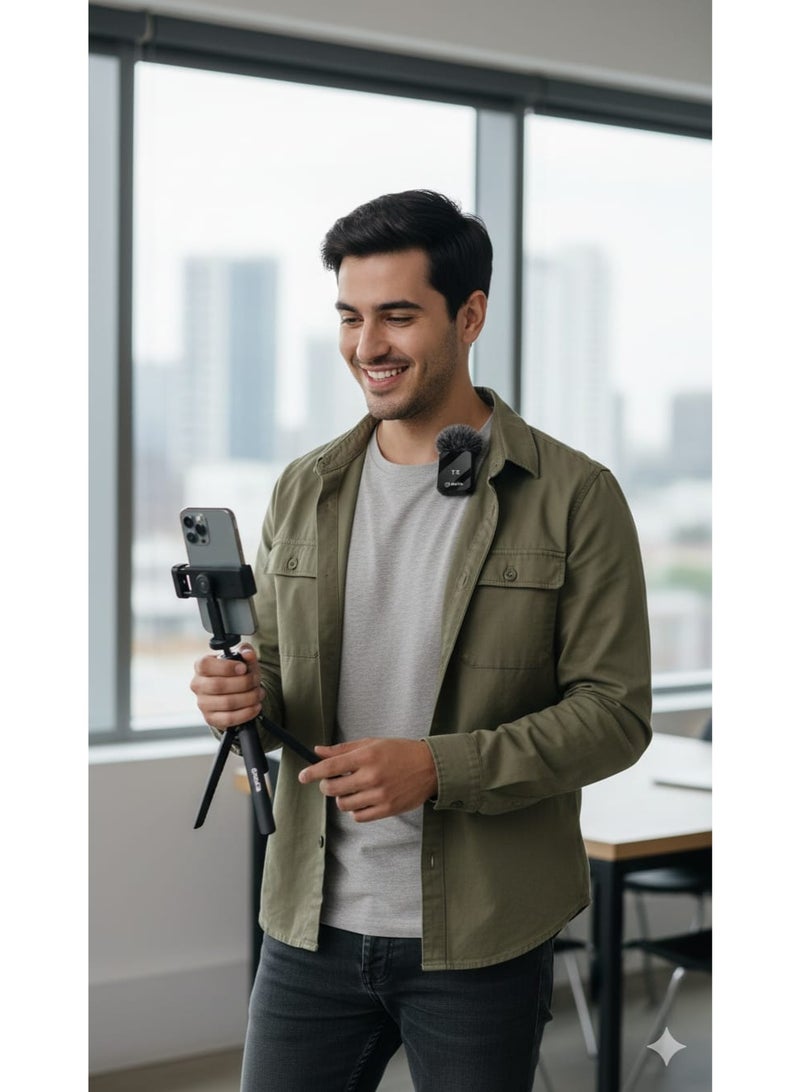 BOYA BY-V10 Dual Wireless Microphone for Mobile Type-C – Noise Reduction Live Streaming Mic for Interviews, Vlogging & Outdoor Recording - Image 3