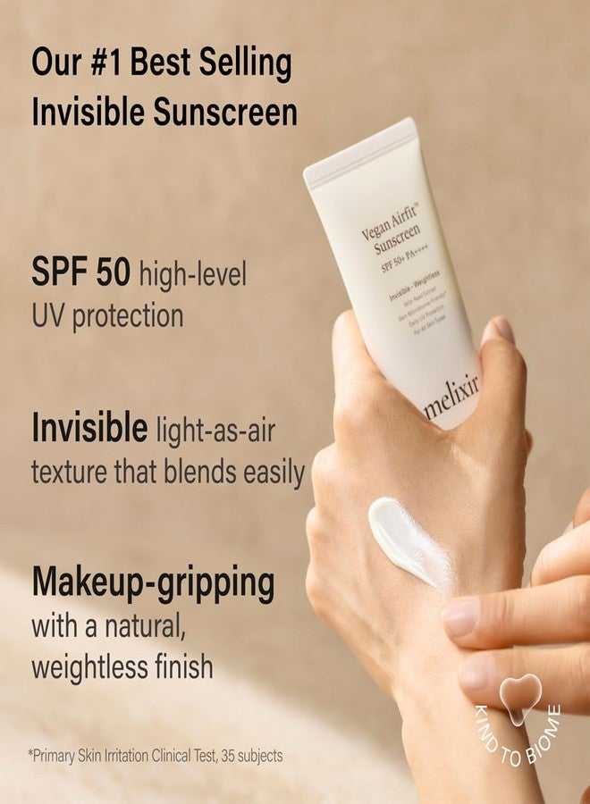 Melixir Airfit Invisible™ Sunscreen SPF 50, Broad Spectrum Korean Rice Sunscreen for Face, Hyaluronic Acid, Moisturizing Daily Protection for Sensitive Skin, No White Cast, Waterproof (1.7fl.oz./50ml) - Image 2