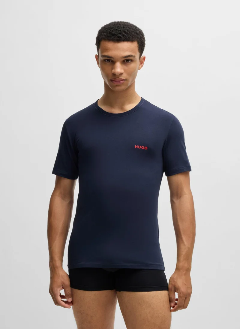 HUGO Three-pack of underwear T-shirts in cotton jersey