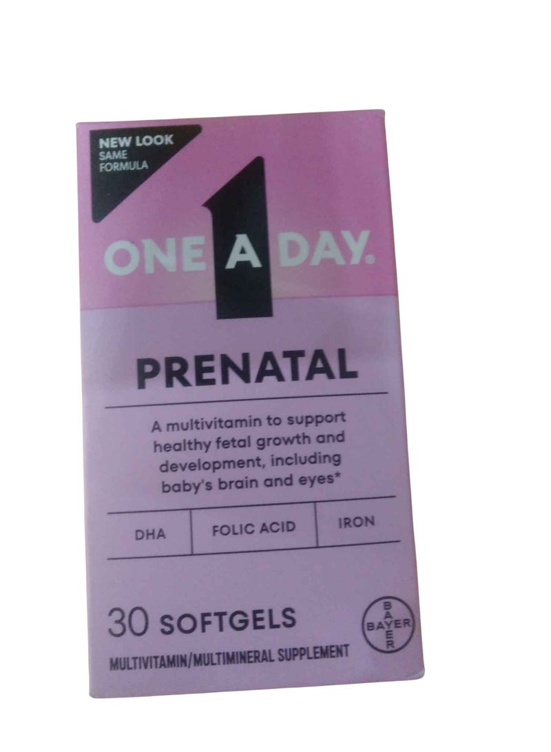 One A Day Prenatal Multivitamin and Multiminerals Supplement, 30 Softgels
