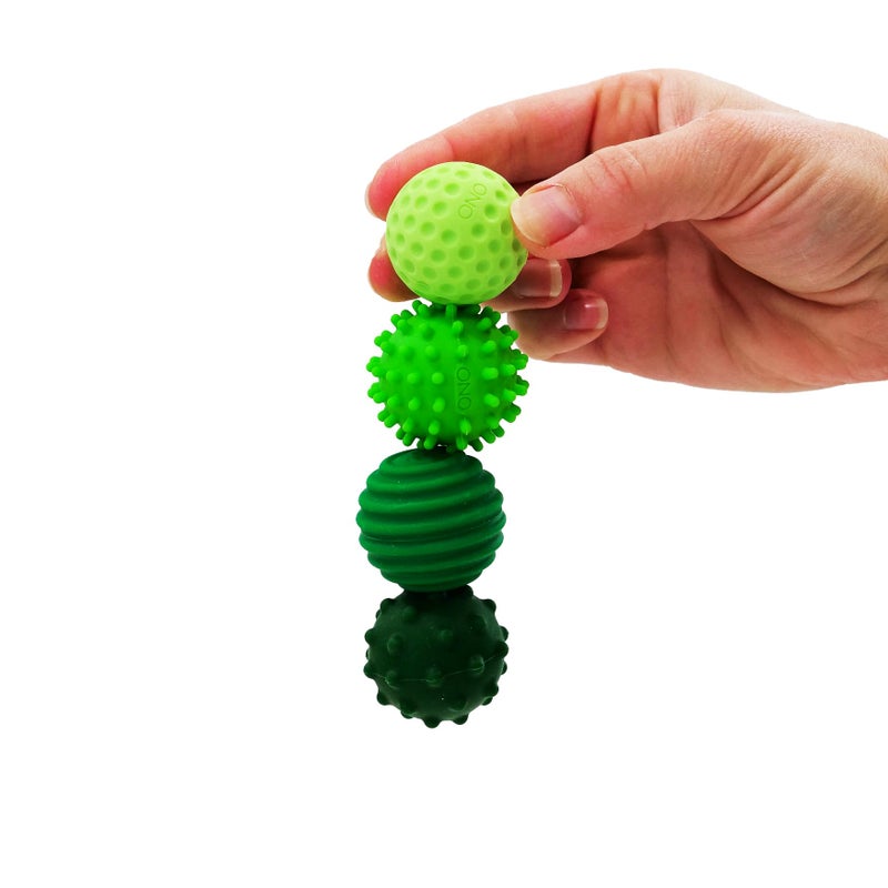 ONO Signets Silicone Magnetic Balls with Textured Dimples Bumps and Waves Fun to Play with Fidget Toy for Adults Help Relieve Stress Anxiety Tension Emerald Set of 4 - Image 3
