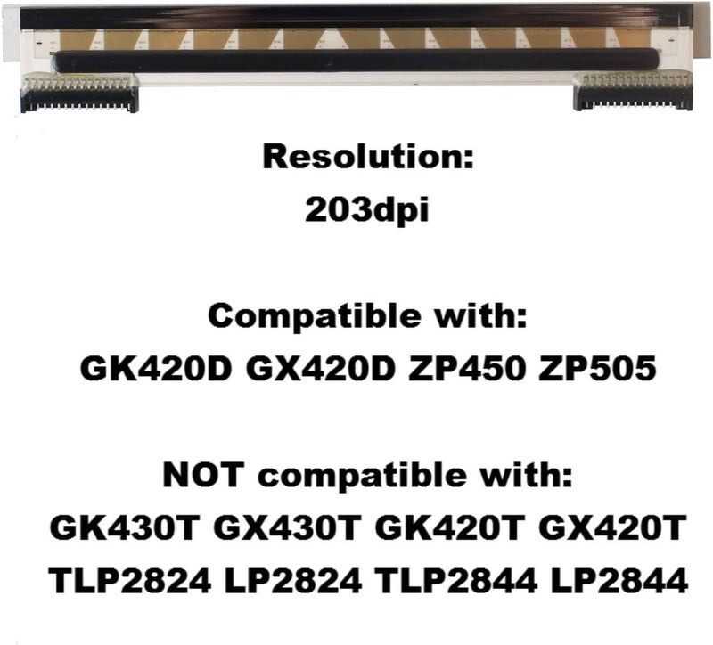 PARTSHE New Printhead Print Head for Zebra GX420D GK420D ZP450 ZP550 ZP505 ZP500 Printer 203dpi PN 105934-037 - Image 2