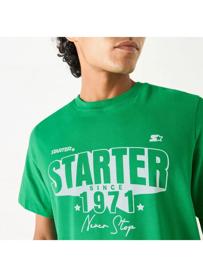STARTER Starter Print T-shirt with Short Sleeves and Crew Neck