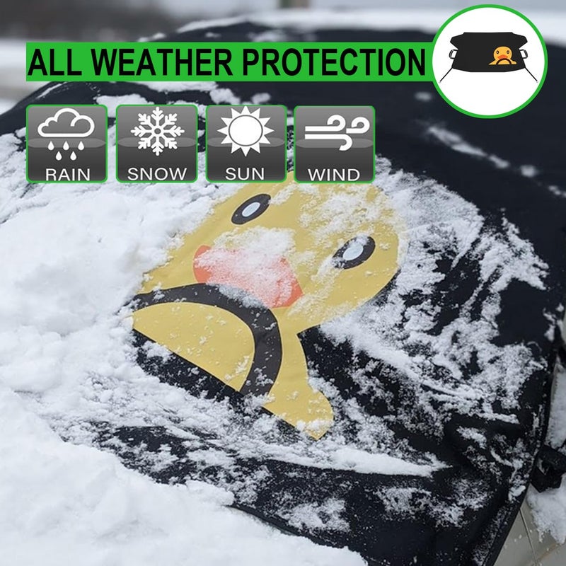 ROMASO Car Windshield Snow Cover,Car Windshield Cover for Ice and Snow,600D Waterproof Fabric Windshield Snow Cover for Any Weather, Universal fit for Most Cars,Truck,SUVs,(69'' x 43'') - Image 2