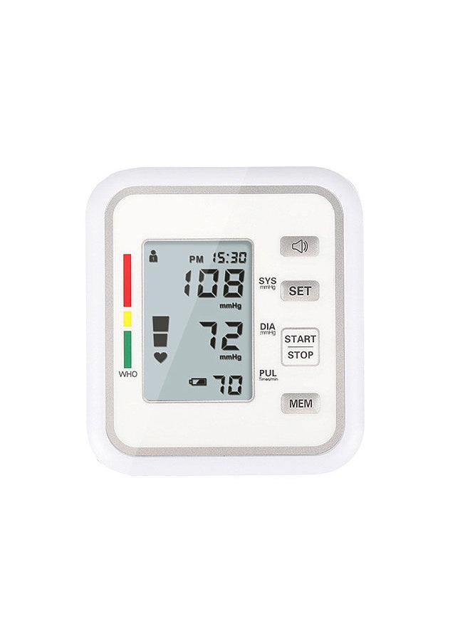 Generic - Upper Arm Style Automatic Electronic Blood Pressure Monitor with Large LCD Display Digital Intelligent Blood Pressure Meter Measurement Tool - Image 1