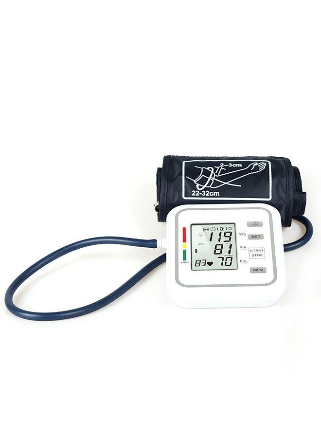 Generic - Upper Arm Style Automatic Electronic Blood Pressure Monitor with Large LCD Display Digital Intelligent Blood Pressure Meter Measurement Tool - Image 1