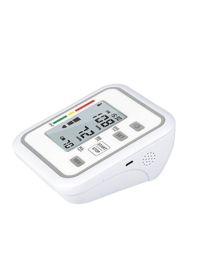 Generic - Upper Arm Style Automatic Electronic Blood Pressure Monitor with Large LCD Display Digital Intelligent Blood Pressure Meter Measurement Tool - Image 1