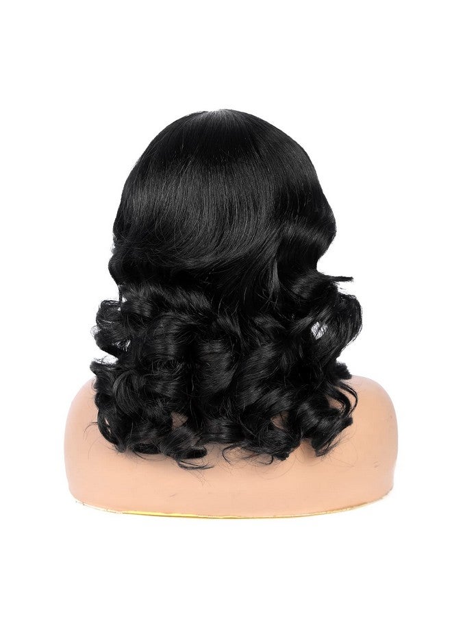 Quantum Love Uantum Love Short Loose Curly Wigs Body Wave Wig For Black Women Side Part Curly Bob Shoulder Length Synthetic Wigs（Black 16 Inches） - Image 5