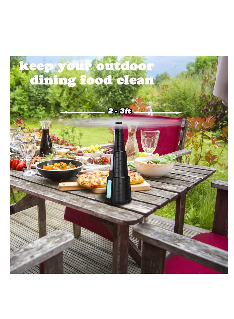 Food Fan Collapsible Food Fans for Outdoor Indoor Table Top with Holographic Blades Recharg-eable for Outside Eating BBQ Dining Restaurant Kitchen Picnic Patio Home - Image 2
