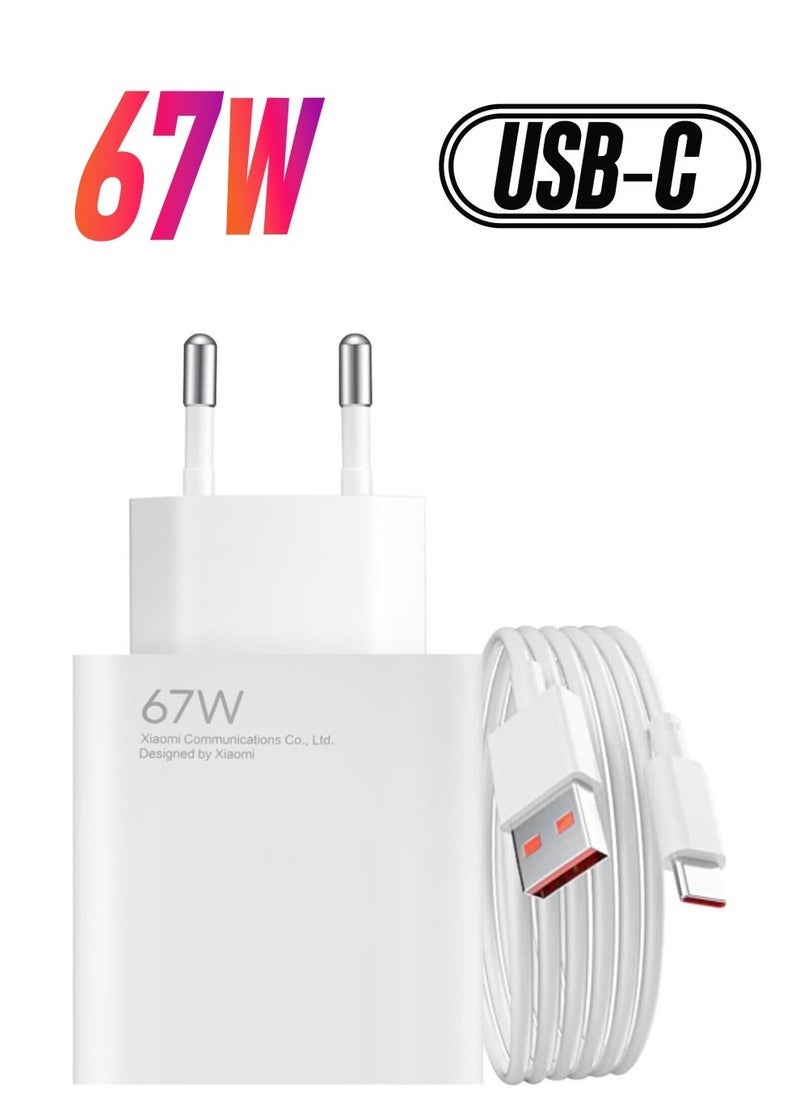 Gravity NEW Original Xiaomi 67W USB Wall Charger – Fast Charging with USB to USB-C Cable Included, Compact & Reliable - Image 1