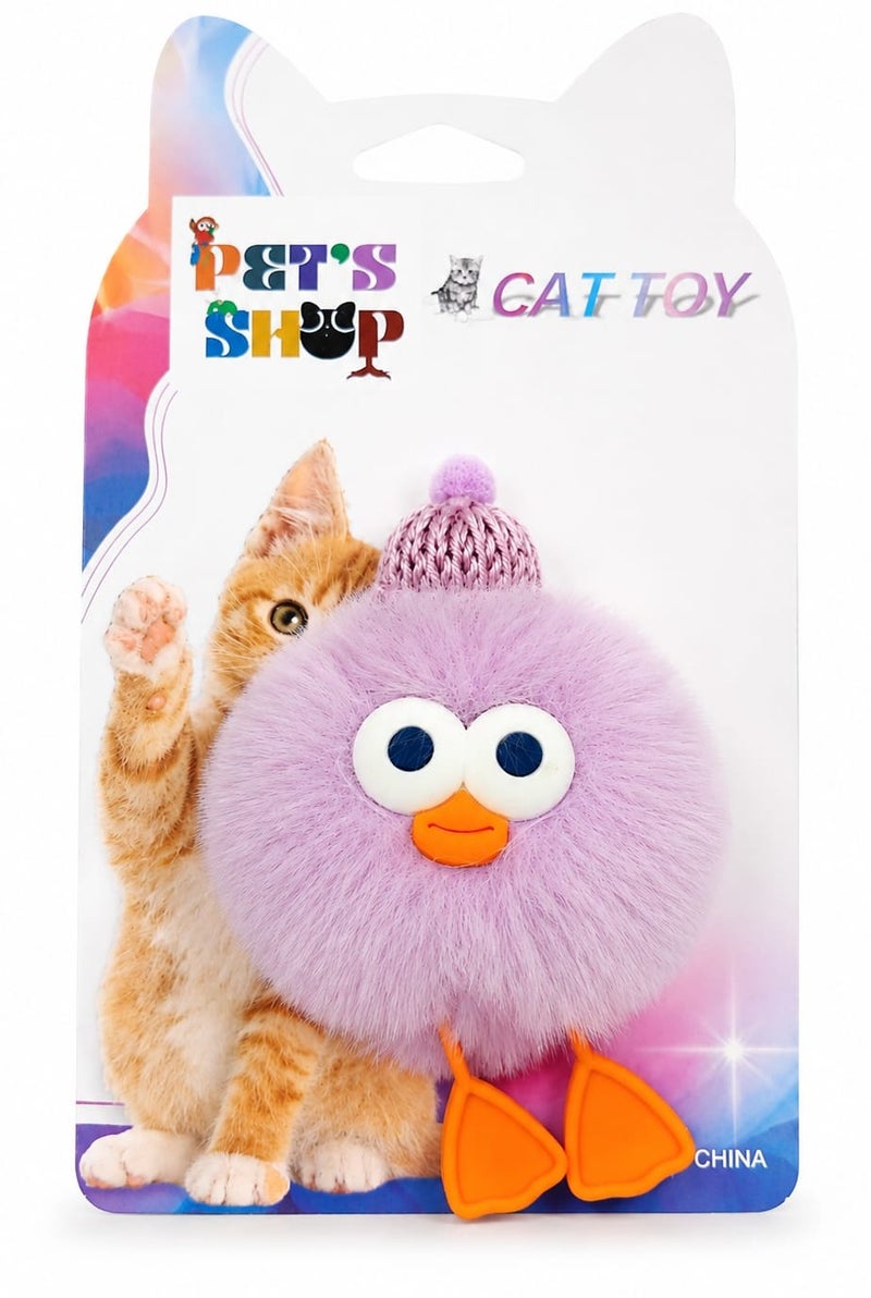 🎀🐾 Interactive Fluffy Cat Toy with Funny Eyes & Moving Feet – Soft Plush Toy for Kittens and Cats ✨