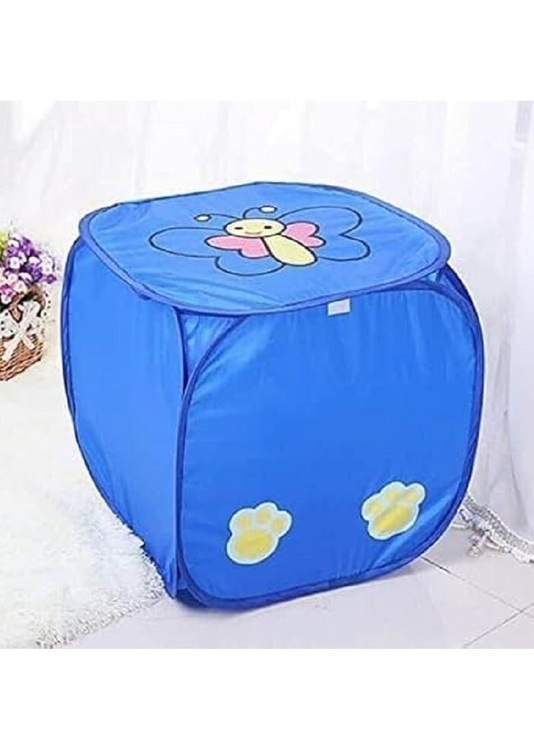 سلة تخزين كبيرة من القماش قابلة للطي والنقل بتصميم كرتوني، سلال غسيل وتخزين العاب الاطفال وتنظيم الملابس المتسخة (متعددة الالوان)، البوليستر - Image 2