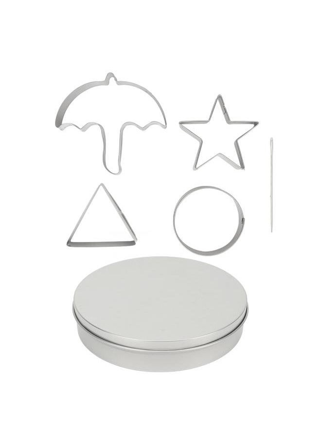 Bukela Squid Game Inspired Dalgona Candy Kit - 5-Piece Stainless Steel Cookie Cutters Set with Airtight Storage Tin (Umbrella/Star/Circle/Triangle) - Image 1