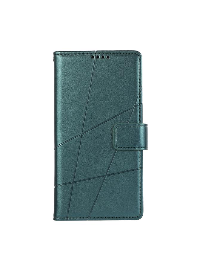 اس-توب جراب لهاتف Samsung Galaxy S23 Ultra 5G مصنوع من جلد البولي يوريثان الأصلي ومزخرف بخطوط منقوش - Image 2