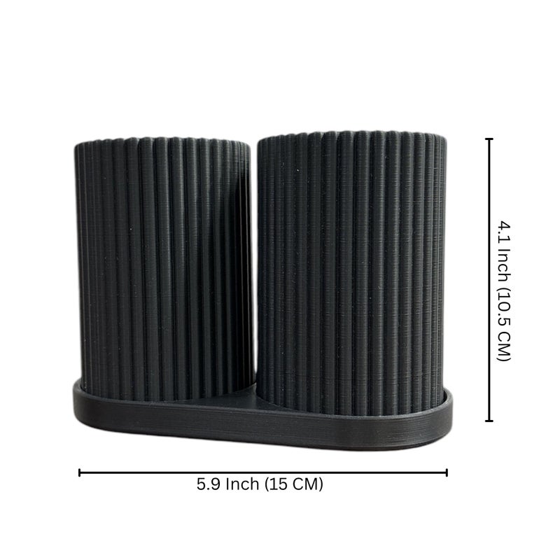 Quantum Legends 3D Printed Minimalistic Toothbrush Holders for Bathroom, Multipurpose Storage Holder, Stand for Bathroom, Toothbrush Organizer for Family (Black) - Image 3