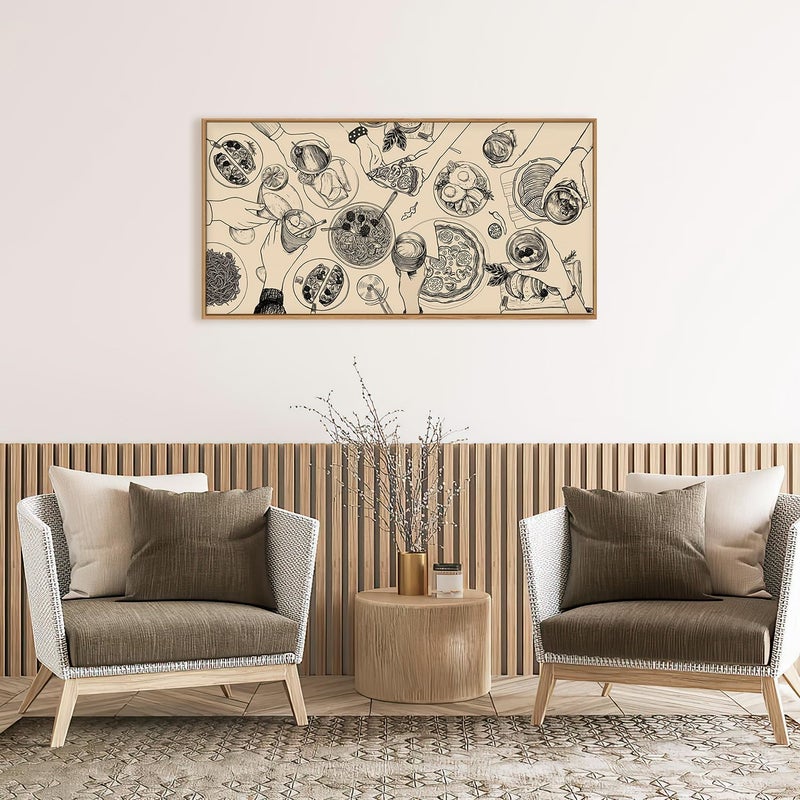 Ausril Cheers Bar Wall Art Framed Canvas Set - Vintage Drink Cocktail Painting, Modern Party Decor, Abstract Friend Pub Prints for Kitchen, Dinning Room, Restaurant, Living Room, Bar - 20x40 Inch - Image 2