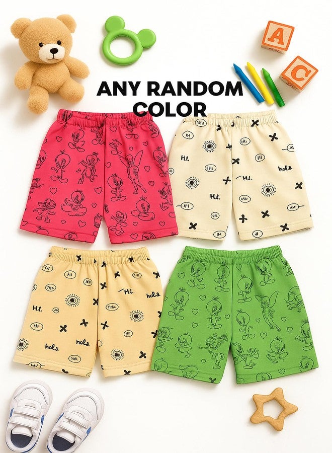 Cortica Kids' Cotton Shorts Combo Pack - Stylish & Comfortable Shorts for Boys, Girls & Kids (Pack of 3 Random Colors & Prints) Multicolour - Image 5