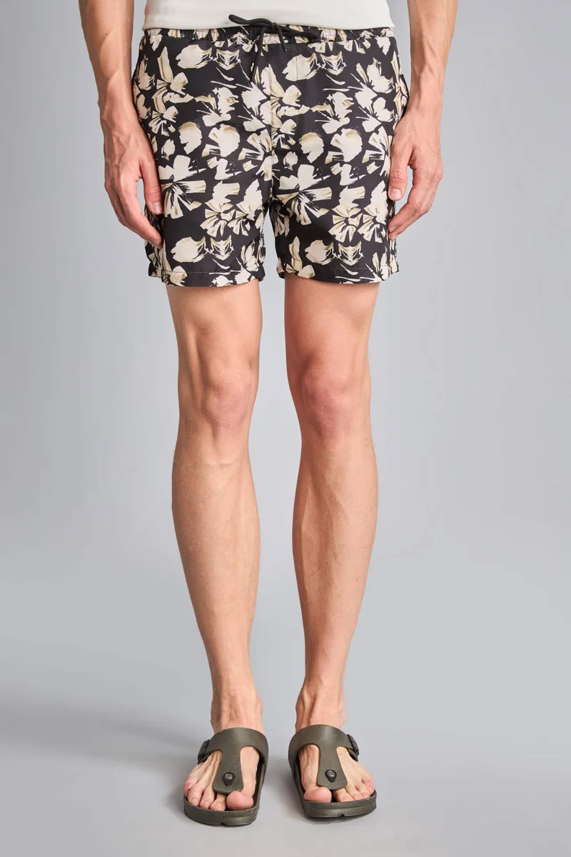 Defacto  Printed Black Swim Shorts for Men | Best Price UAE