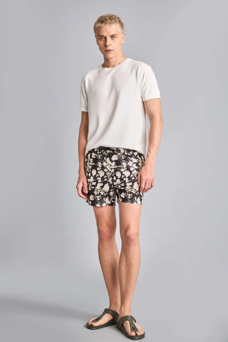 Defacto  Printed Black Swim Shorts for Men | Best Price UAE