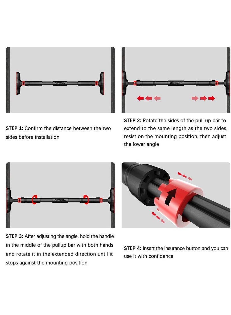 XiuWoo No Screw pull-up equipment, Door pull-up equipment for Home Gym Adjustable on 29"-38" Wide Doors with Large Non-Slip Mat and Safety Lock, Max Support 800lbs - Image 2