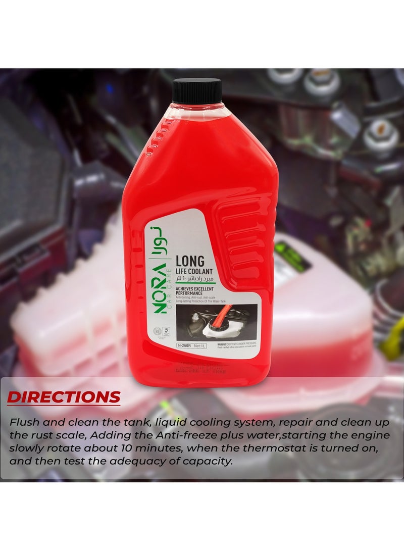 NORA Long Life Coolant Premium Anti-Freeze & Anti-Boil Solution for Car Engines 1 Liter Effective Protection Against Freezing, Boiling, and Rust Compatible with All Vehicles, N-260R - Image 5