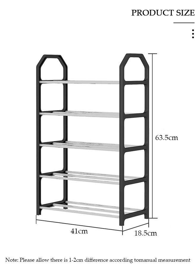 DUNISO 5 Tier Shoe Rack,Shoe Organizer, Space-Saving Boots Storage Shelf, Free Standing Shoe Storage Organizer, Shoe Tower for Closet Bedroom, Entryway ,Hallway Closet, Garage, Cloakroom - Image 2