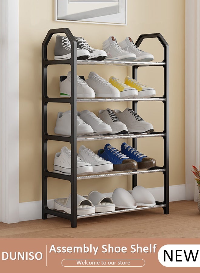 DUNISO 5 Tier Shoe Rack,Shoe Organizer, Space-Saving Boots Storage Shelf, Free Standing Shoe Storage Organizer, Shoe Tower for Closet Bedroom, Entryway ,Hallway Closet, Garage, Cloakroom - Image 1