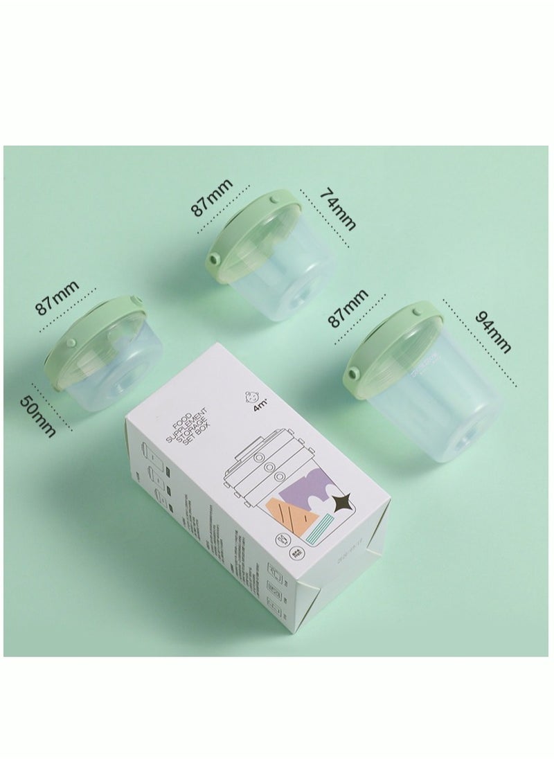 MIXDE - Snack Containers 3 peice Plastic Small Food Storage Boxes Airtight Leak-proof with Measurement Indication for Fruit Nuts Sauce Condiments Salad Container for Lunch Box Reusable Dessert Cups - Image 1