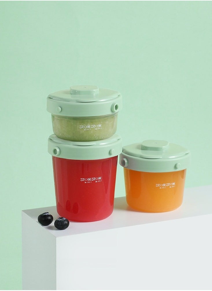 MIXDE - Snack Containers 3 peice Plastic Small Food Storage Boxes Airtight Leak-proof with Measurement Indication for Fruit Nuts Sauce Condiments Salad Container for Lunch Box Reusable Dessert Cups - Image 1