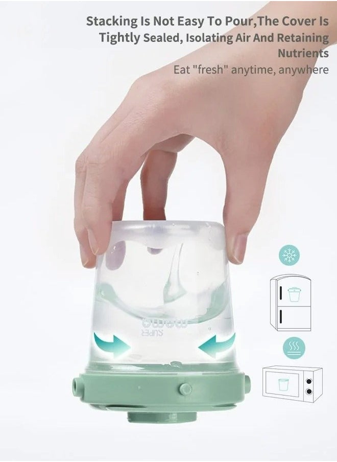 MIXDE - Snack Containers 3 peice Plastic Small Food Storage Boxes Airtight Leak-proof with Measurement Indication for Fruit Nuts Sauce Condiments Salad Container for Lunch Box Reusable Dessert Cups - Image 1