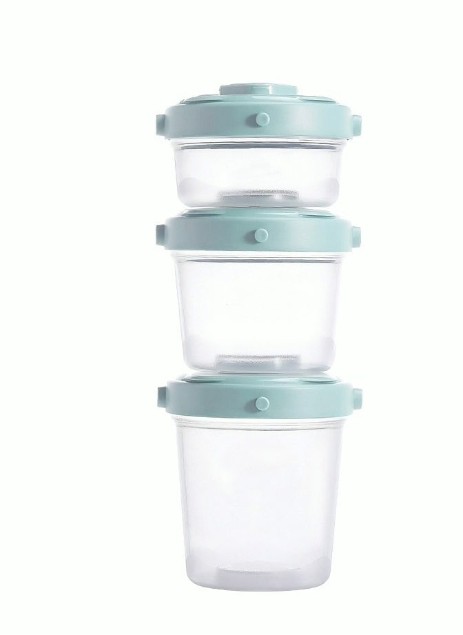MIXDE - Snack Containers 3 peice Plastic Small Food Storage Boxes Airtight Leak-proof with Measurement Indication for Fruit Nuts Sauce Condiments Salad Container for Lunch Box Reusable Dessert Cups - Image 1