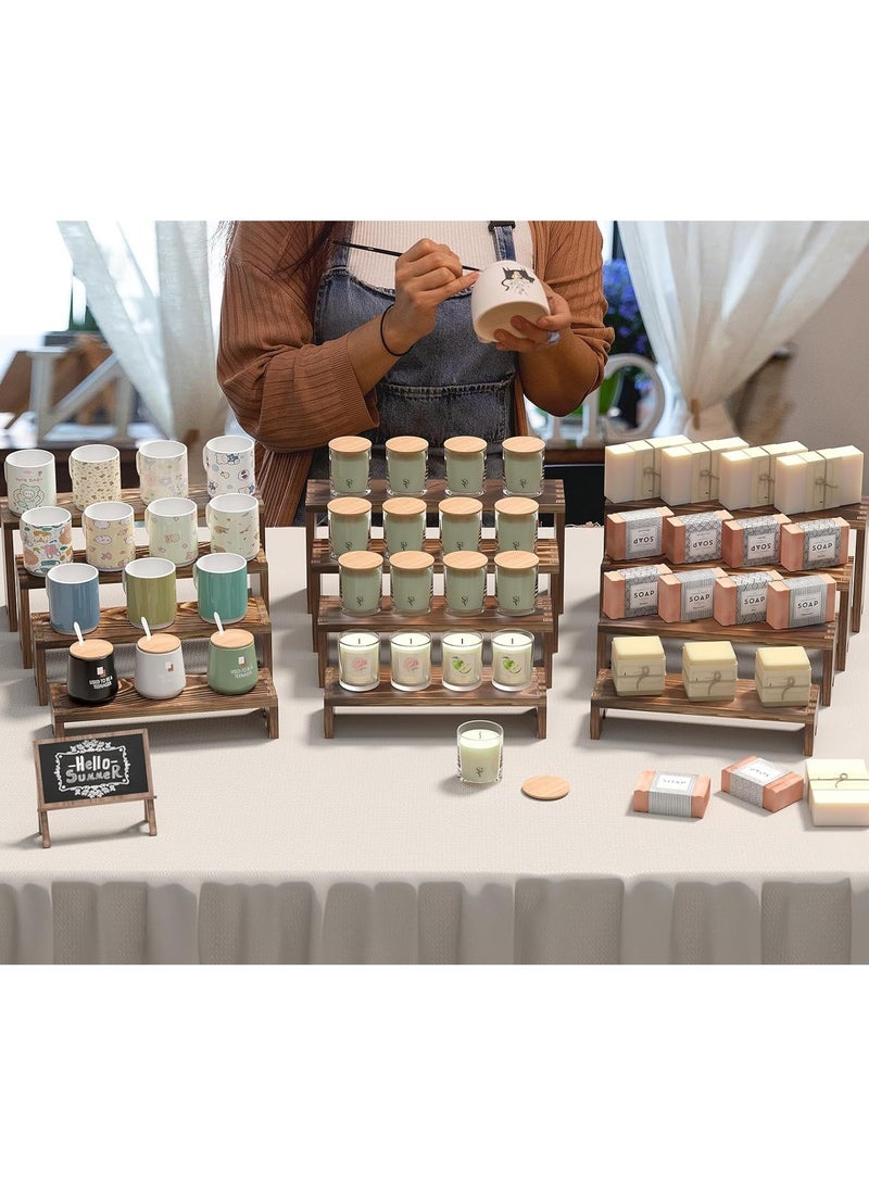 كبيرة خشبية طبقات رايزر عرض يقف لأحداث البائع,منظم العطور القابل للتراكم كولونيا وقف للرجال والنساء,كعكة كعكة خشبية الحلوى وقف,مجموعة عرض طاولة الحلوى الخشبية,عرض الغذاء رايزر للحزب(12-11.2-10.4-9.6IN) - Image 5