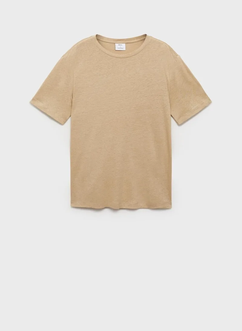 Mango Man  essential crew neck t-shirt for Men | Best Price UAE