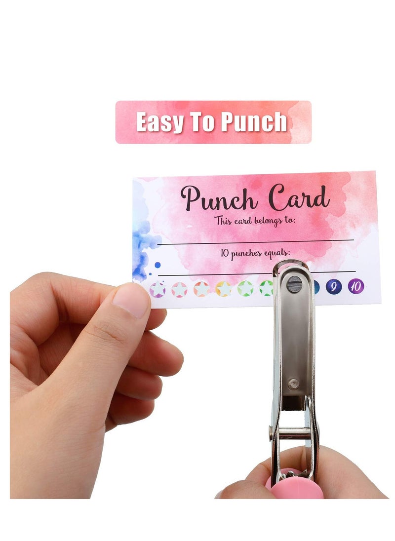 SYOSI - 200 Pieces Punch Cards Incentive Student Reward Card Student Awards Loyalty Cards for Business Classroom Kids Behavior Students Teachers 3.5  2 Inch 4 Styles - Image 1