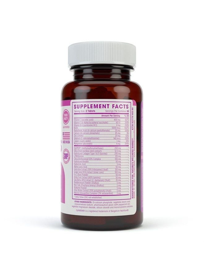 Natures Wellness Hair, Skin & Nails Essential Nourishing Supplement, 60-Count | 4000mcg Biotin + Vitamins A, C and E, B Complex Vitamins, and Advanced Nutrients per Capsule | 100% All-Natural 