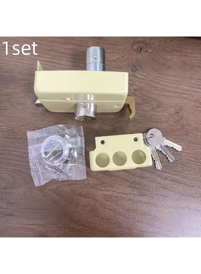 1 Piece High Safety Padlock Sturdy Three Lock Core Alloy Metal Brass Finish Mechanical No Batteries Required - Image 1